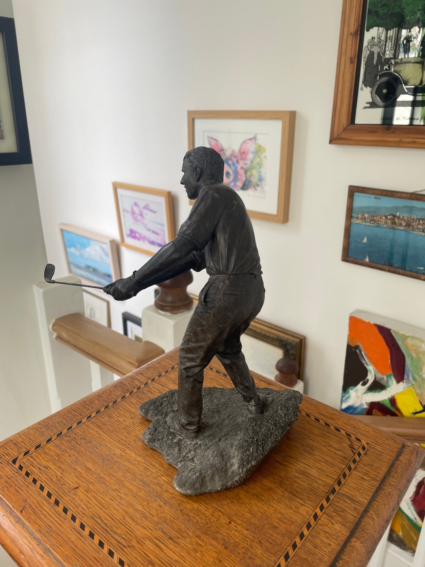 Vintage Bronze Effect Golfer Sculpture – Resin Golf Figurine Sportsman Statue 20th Century Collectible Gift