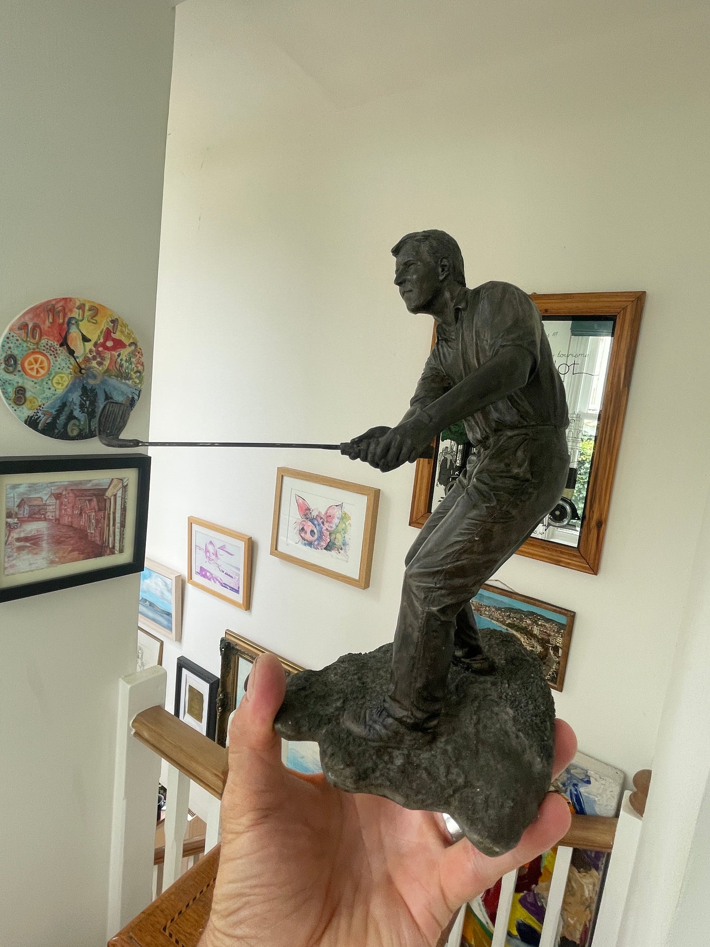 Vintage Bronze Effect Golfer Sculpture – Resin Golf Figurine Sportsman Statue 20th Century Collectible Gift