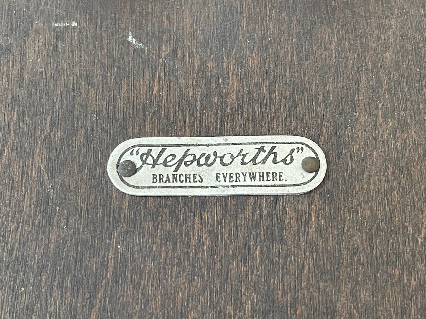 Vintage Hepworths Tie Press – 25cm Wooden Veneered Tie Clamp with Inlay, British Made Menswear Accessory c.1930s–50s