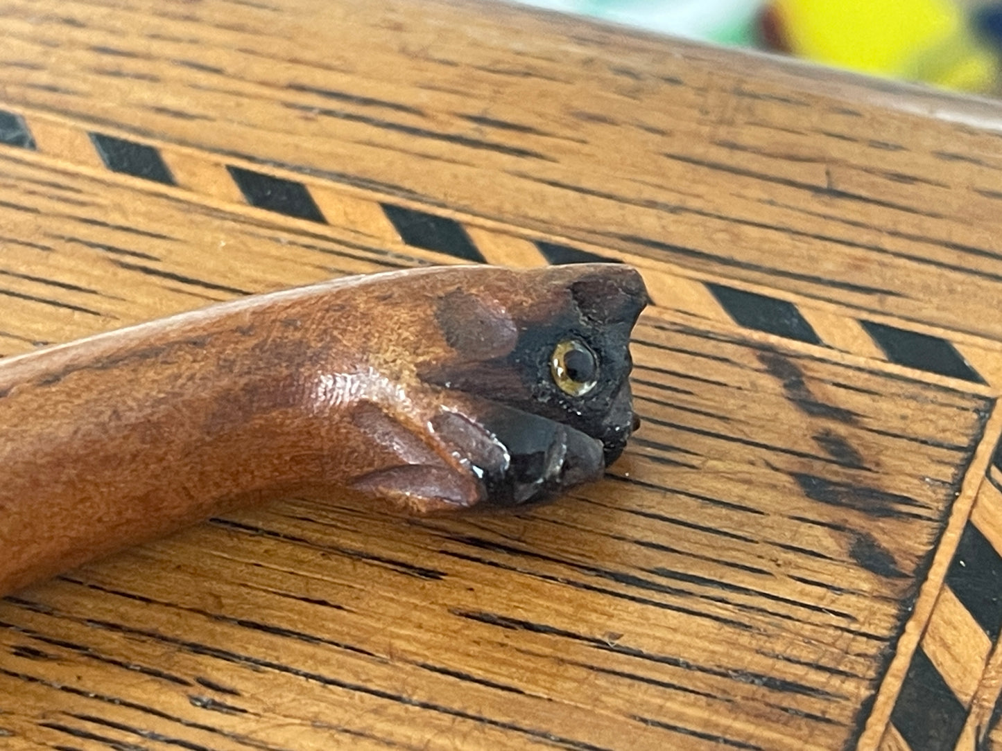 Victorian Wooden Glove Stretchers with Carved Dog Heads & Glass Eyes – Antique Sewing Collectible, Unique Gift for Her