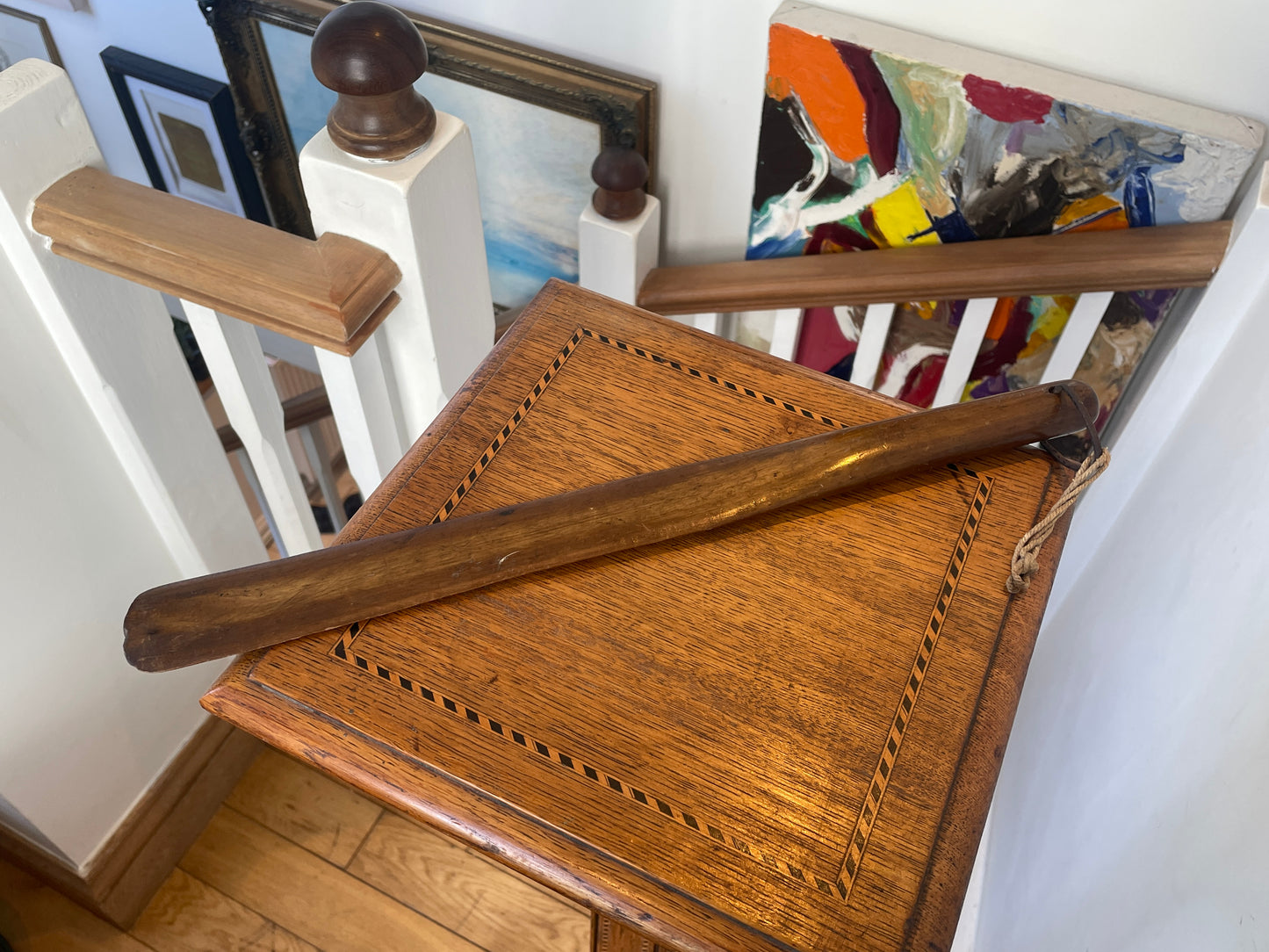 Antique Wooden Page Turner – 42cm Hand-Carved Reading Tool – Vintage Desk Accessory / Library Collectible
