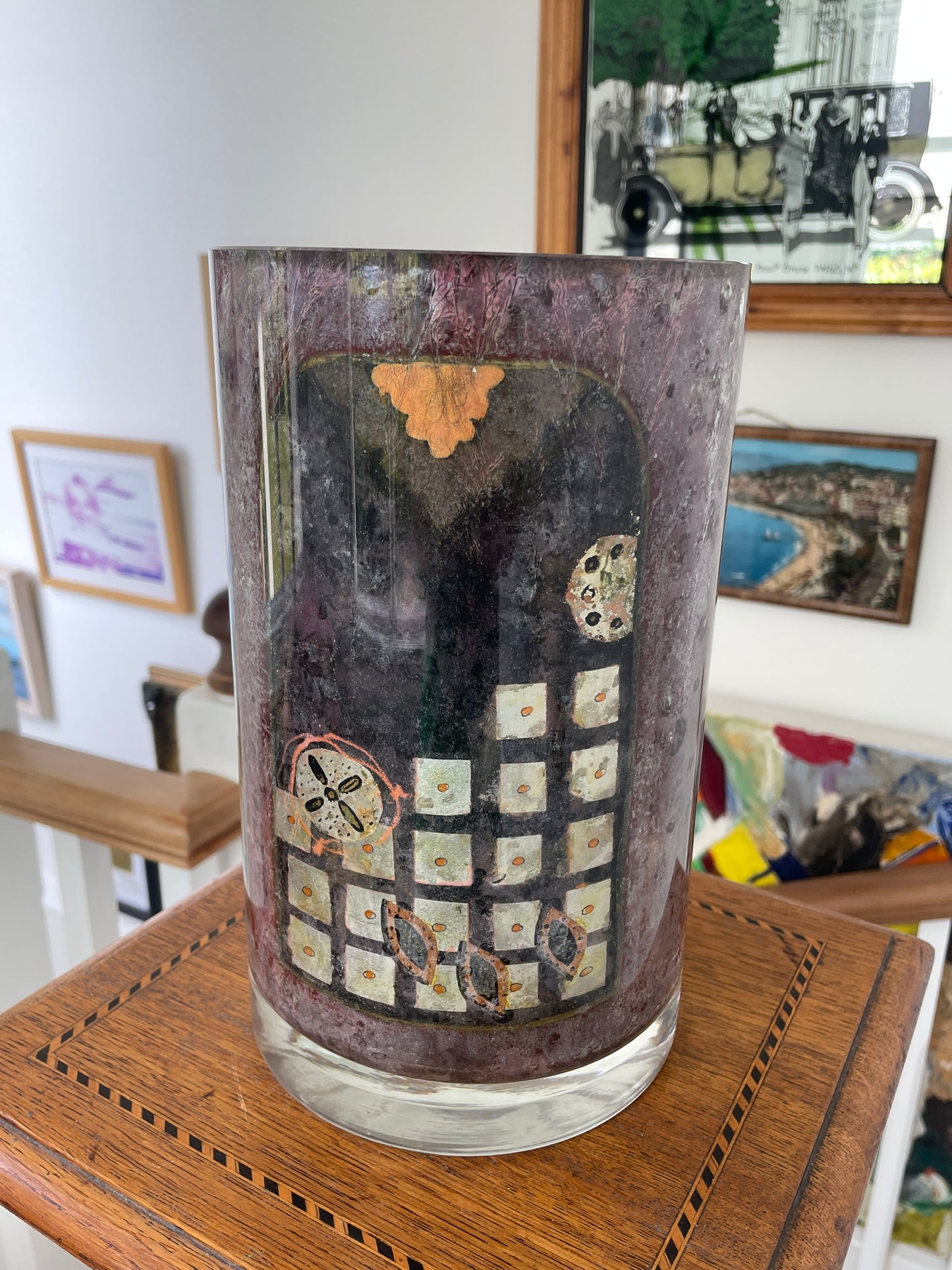 Susan Ward Limited Edition Crystal Art Cylinder Vase – 25cm Decorative Glass with Box – American Express Commission