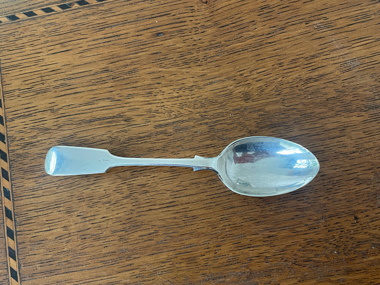 Antique Victorian Sterling Silver Teaspoon, Birmingham 1885, Hilliard & Thomason, Hallmarked Fiddle Pattern Collectible