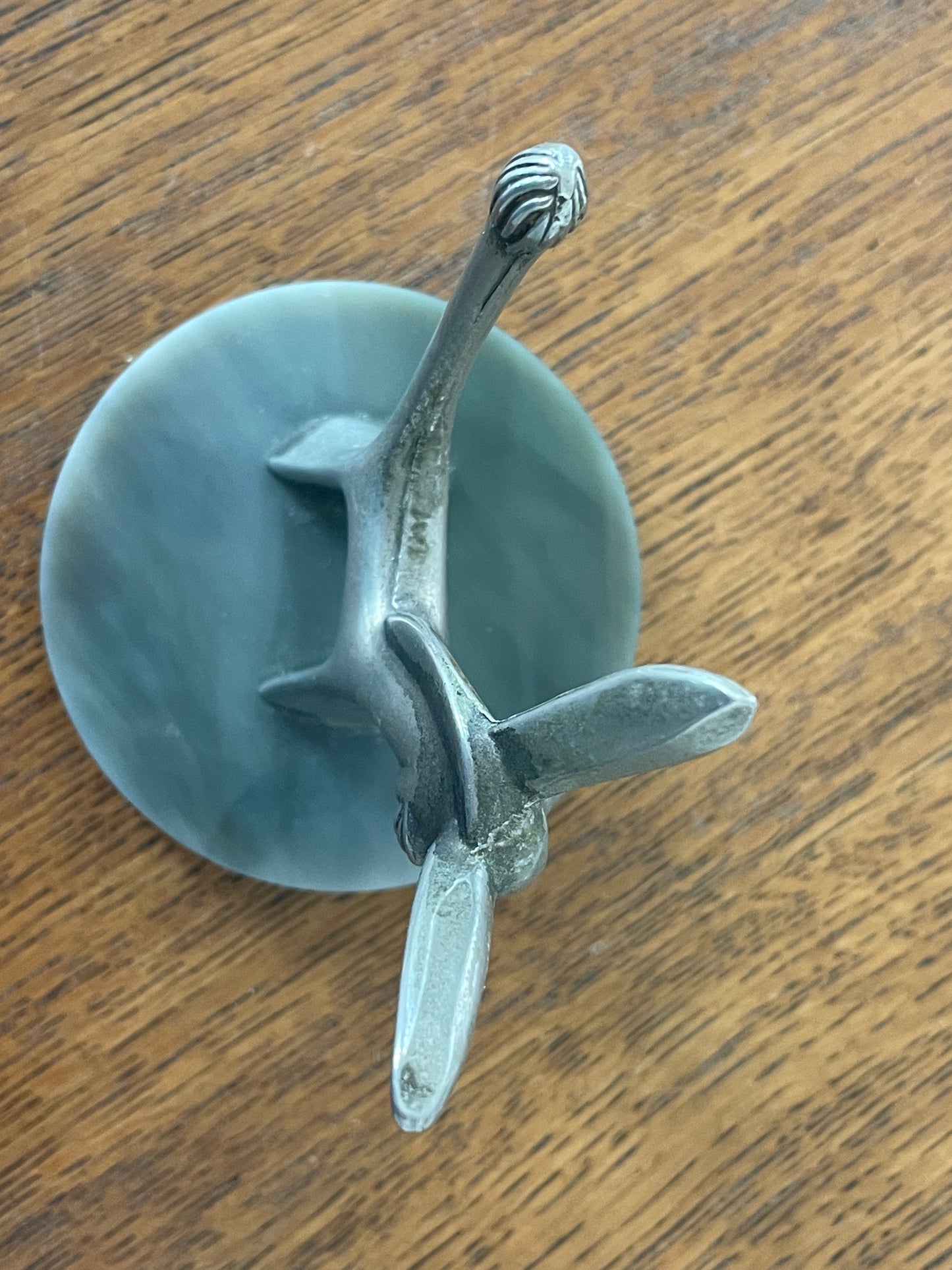 Vintage Seba Products Donkey Ring Holder – Silver Plated Jewellery Stand on Green Onyx Base, 1950s Mid Century Modern Gift