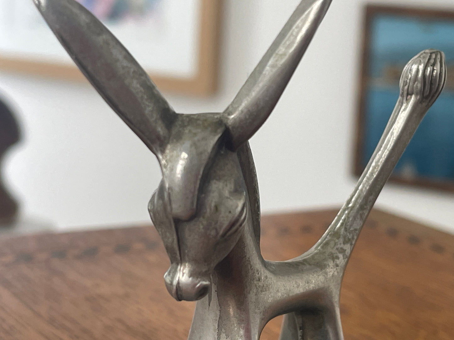 Vintage Seba Products Donkey Ring Holder – Silver Plated Jewellery Stand on Green Onyx Base, 1950s Mid Century Modern Gift