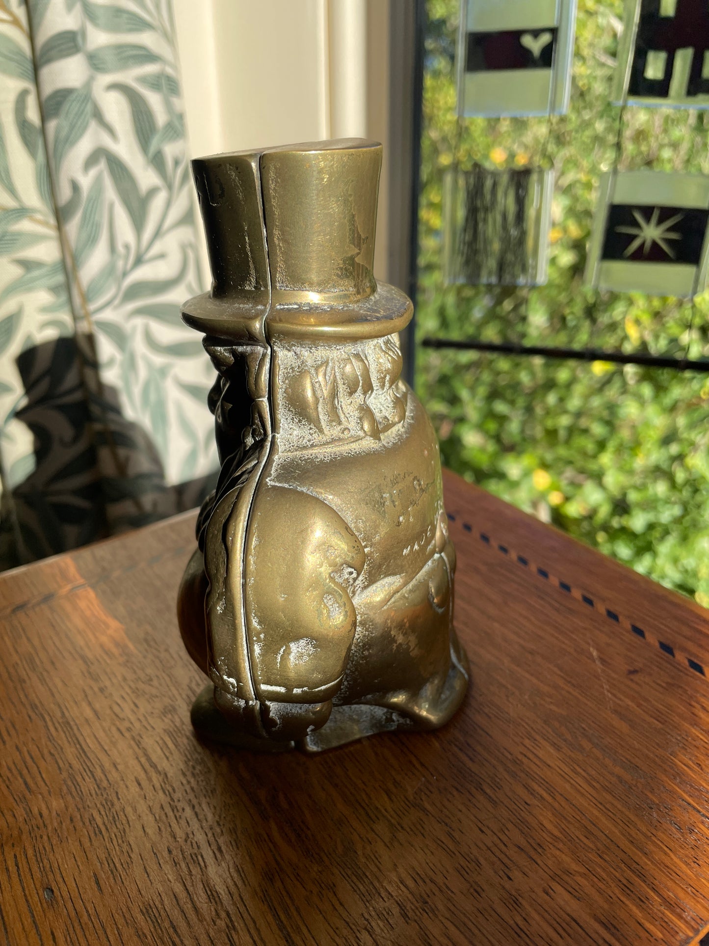 Antique Brass Paul Kruger “Transvaal Money Box” – Made in England Boer War Era Cast Metal Novelty Coin Bank c.1900