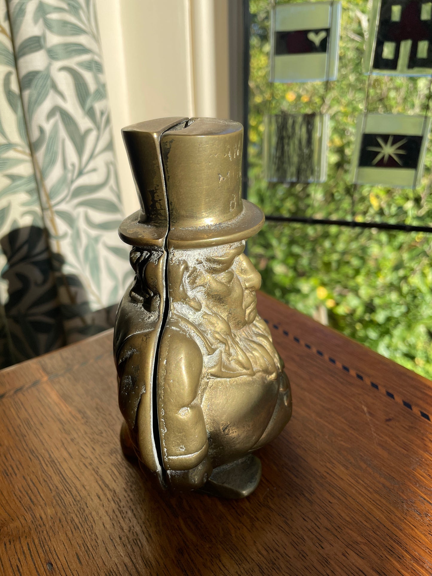 Antique Brass Paul Kruger “Transvaal Money Box” – Made in England Boer War Era Cast Metal Novelty Coin Bank c.1900