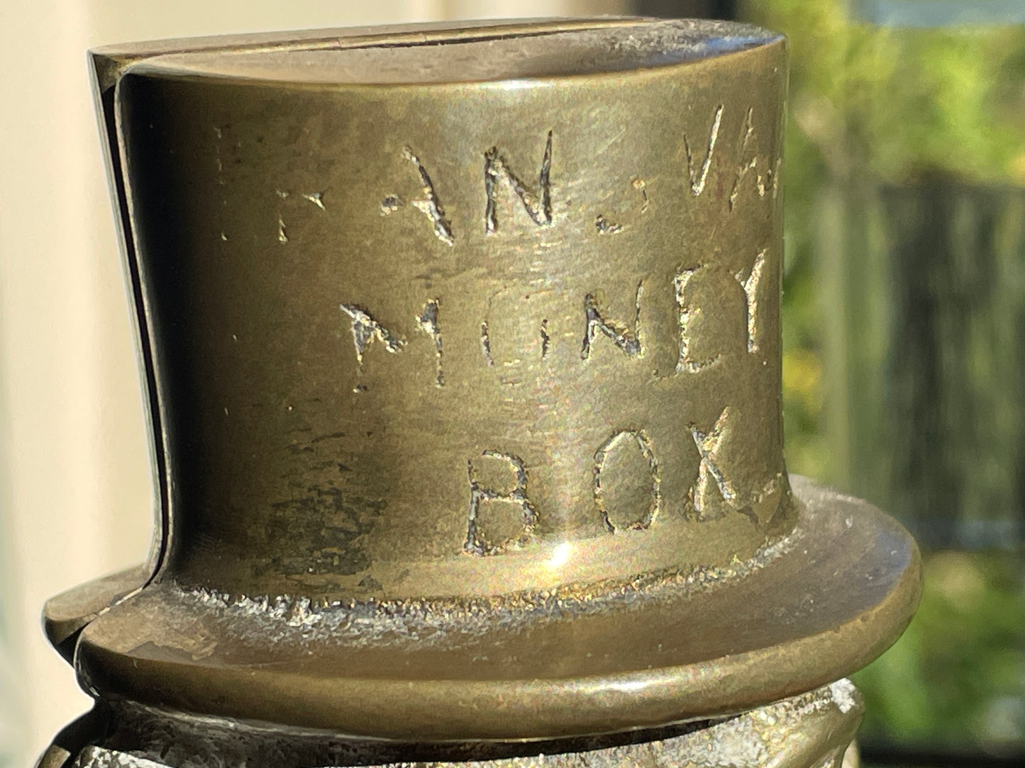 Antique Brass Paul Kruger “Transvaal Money Box” – Made in England Boer War Era Cast Metal Novelty Coin Bank c.1900