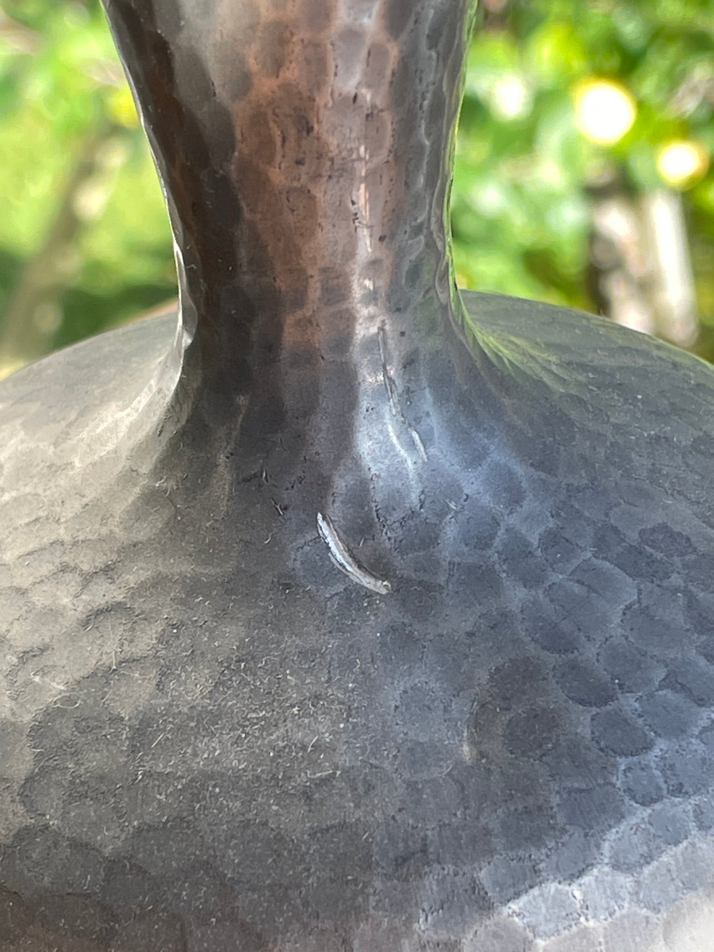 Pair of Unity Pewter Vases – English Make, Hand-Hammered Arts & Crafts Pewter, Shamrock Mark c.1920 (20 cm)