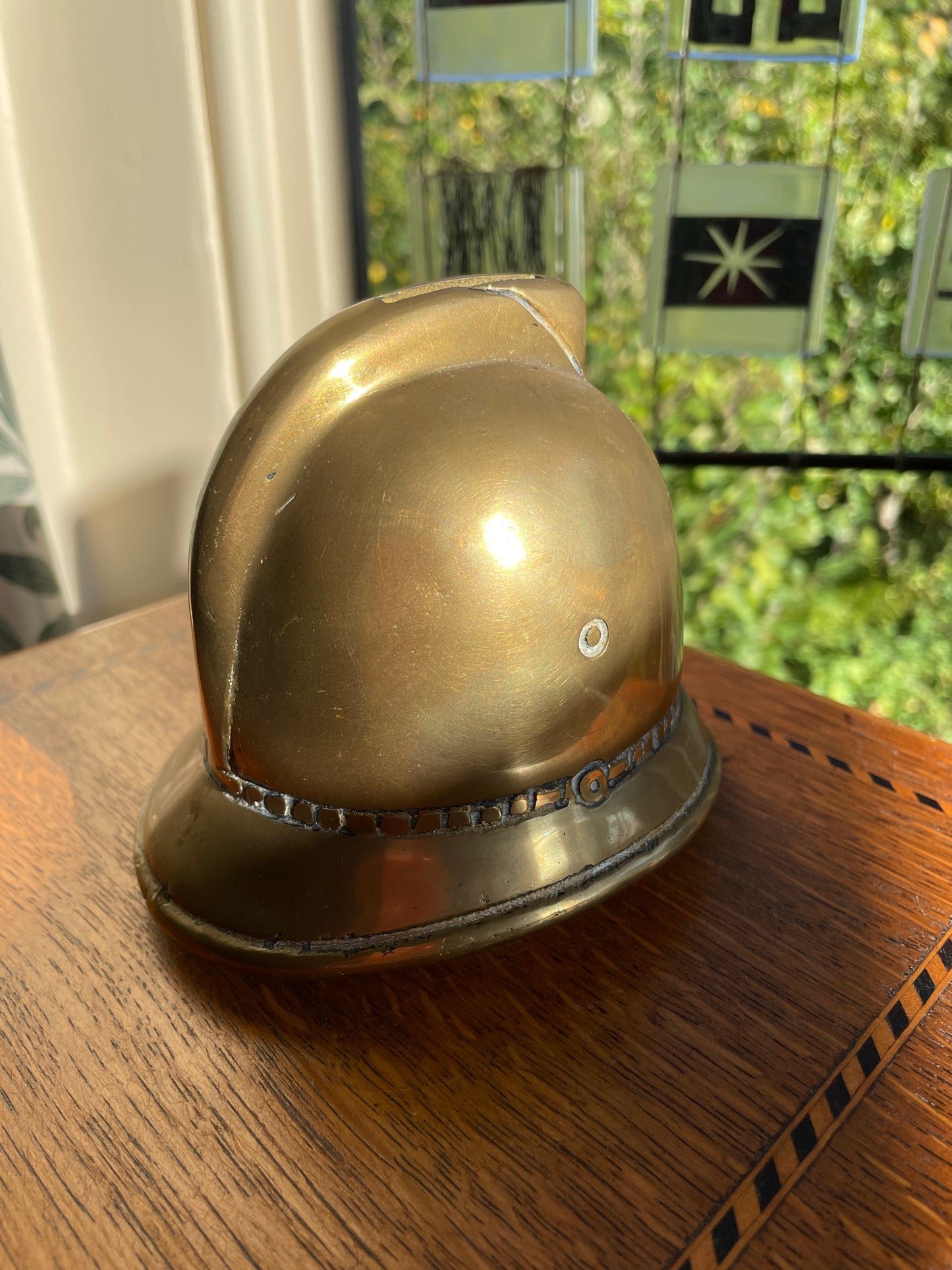 Vintage Brass Police Helmet Money Box – E II R Metropolitan Police Bobby Helmet Coin Bank, Made in England c.1960s