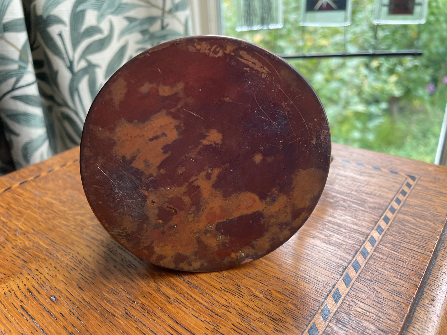 Antique Beldray Arts and Crafts Copper Lidded Jug – Art Nouveau Tulip Design, English Handcrafted Copperware c.1900, 14cm