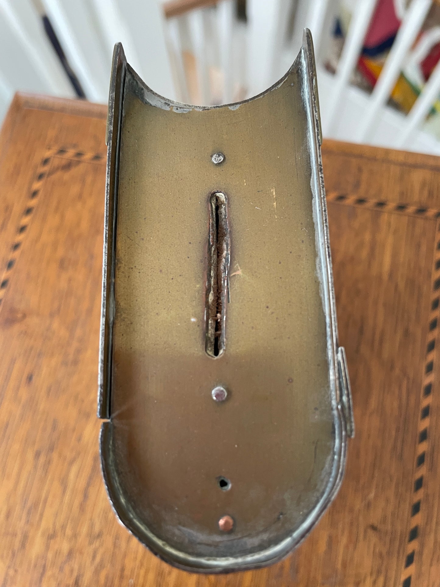 Antique Arts and Crafts Brass Money Box – Early 1900s Handcrafted Book Shaped Coin Bank with Hinged Lid, English Copper & Brass Design