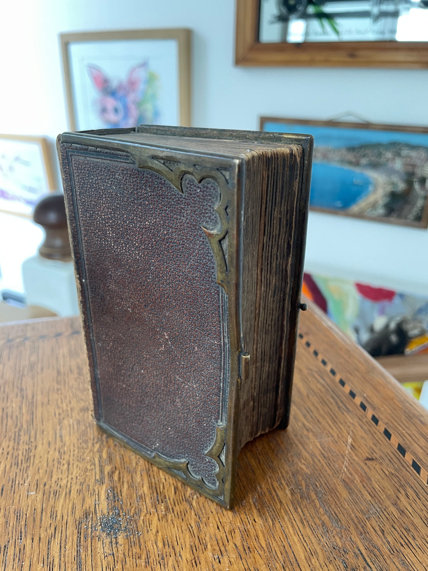 1863 Victorian Book of Common Prayer – Antique Leather & Brass Bound Oxford University Press Miniature Prayer Book