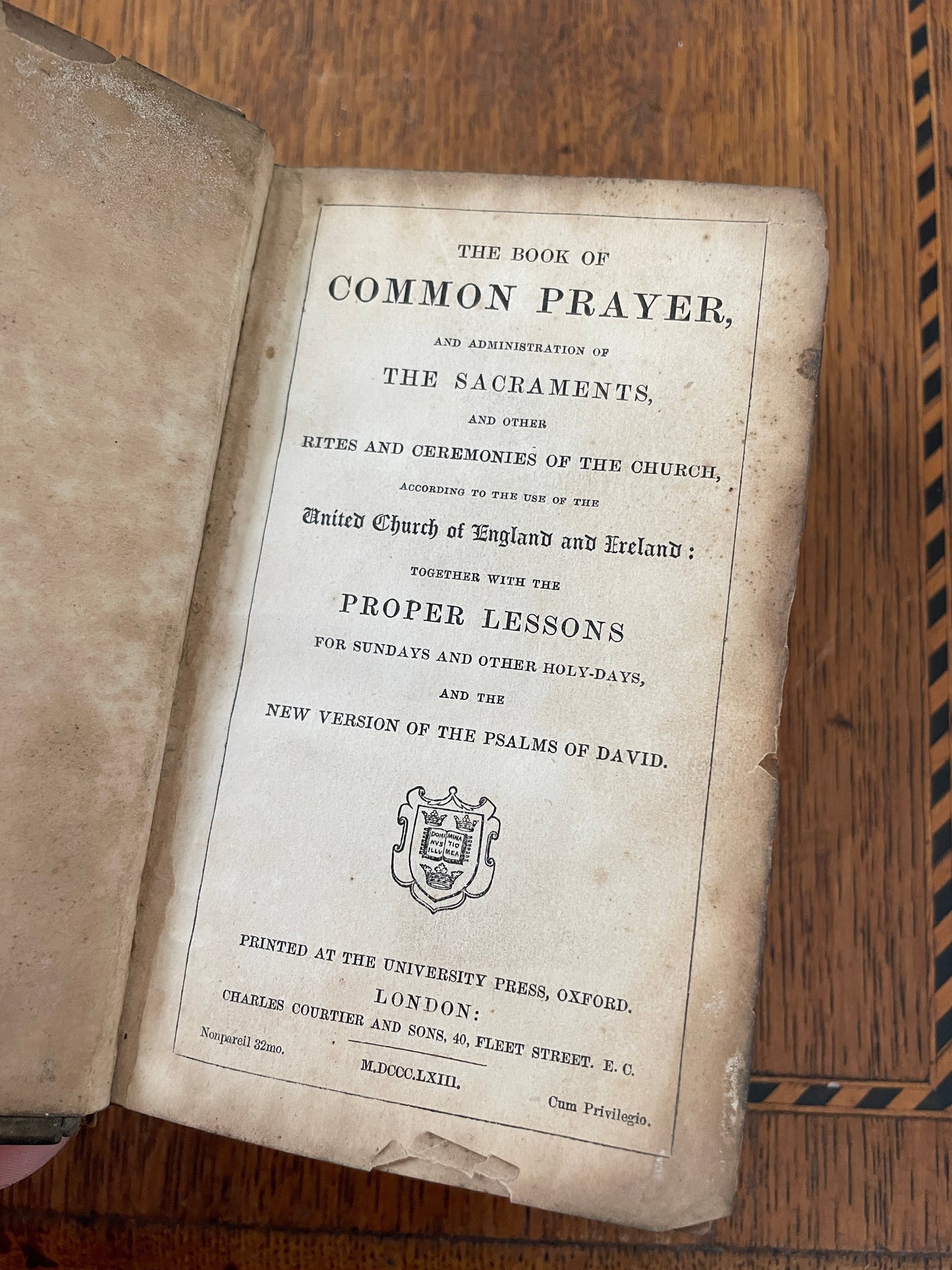 1863 Victorian Book of Common Prayer – Antique Leather & Brass Bound Oxford University Press Miniature Prayer Book
