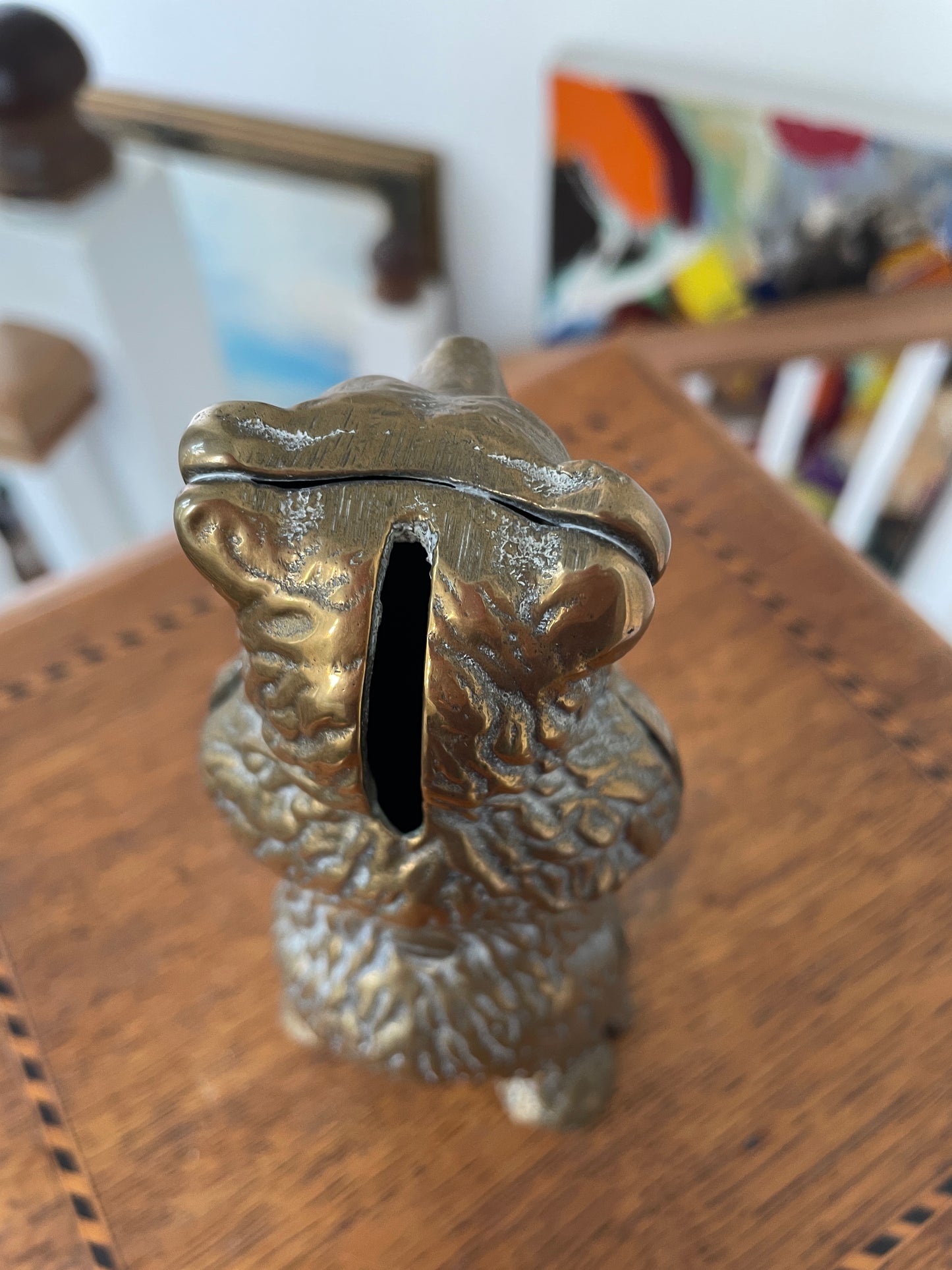Vintage Brass Bear Money Box – Standing Bear Coin Bank, Mid-Century Cast Brass Figurine, 15cm Tall