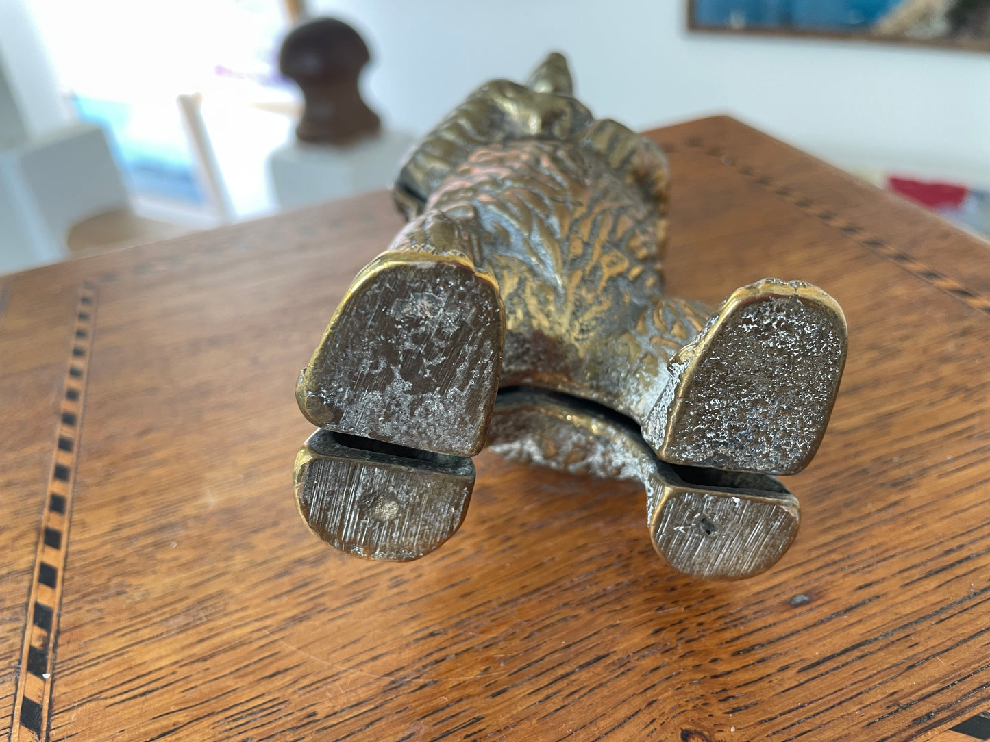 Vintage Brass Bear Money Box – Standing Bear Coin Bank, Mid-Century Cast Brass Figurine, 15cm Tall