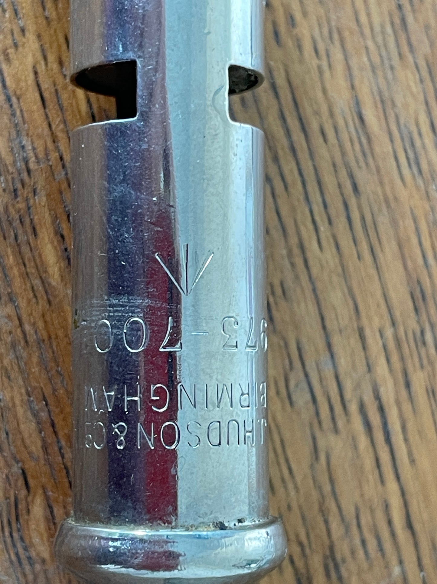 Vintage J. Hudson & Co. Military Whistle – British Army Issue, Birmingham, Broad Arrow Mark, 1970s Acme Thunderer