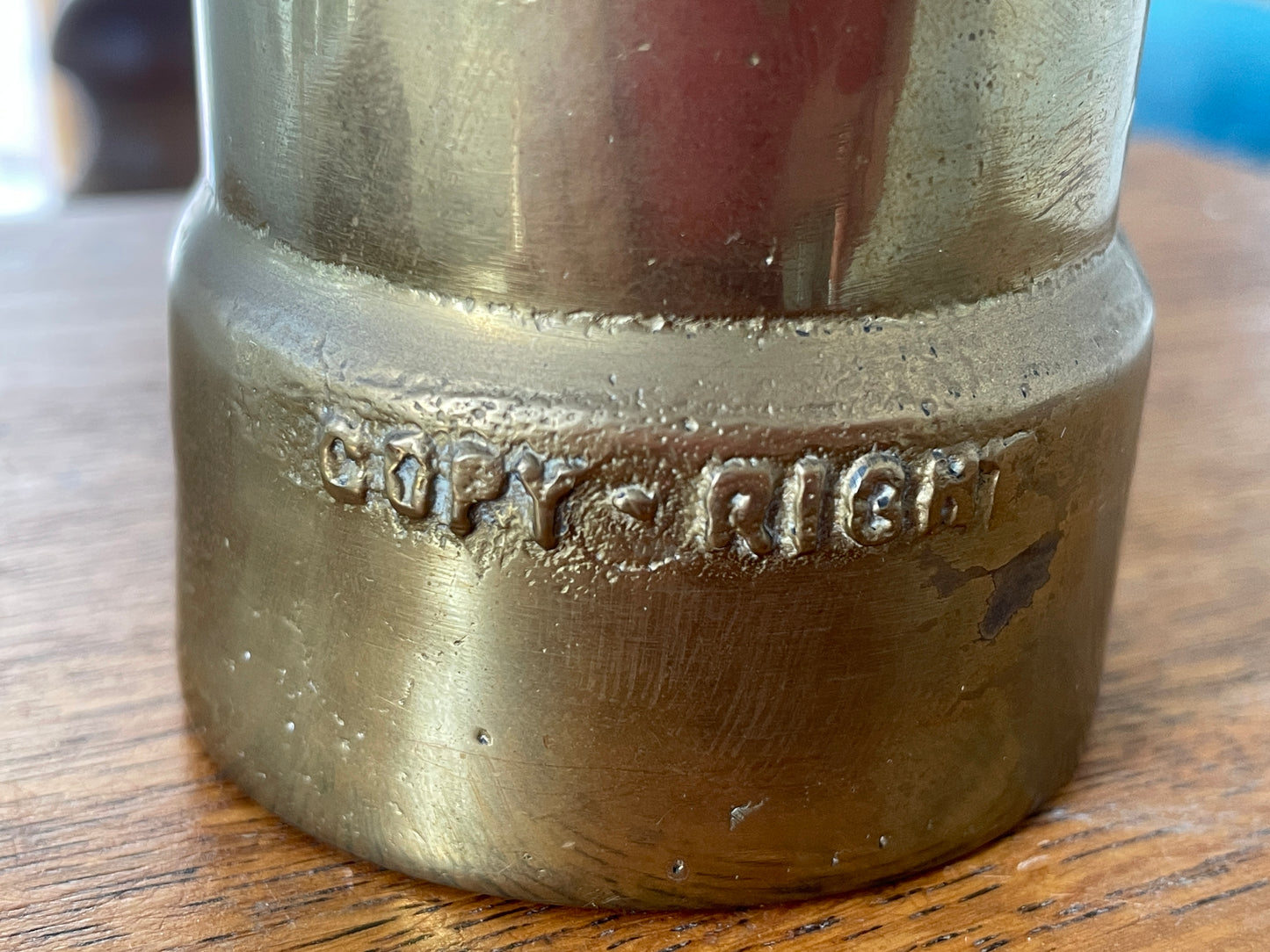 Vintage Brass Post Box Money Bank – Queen Elizabeth II ER Pillar Box, Made in England, 1950s–1970s