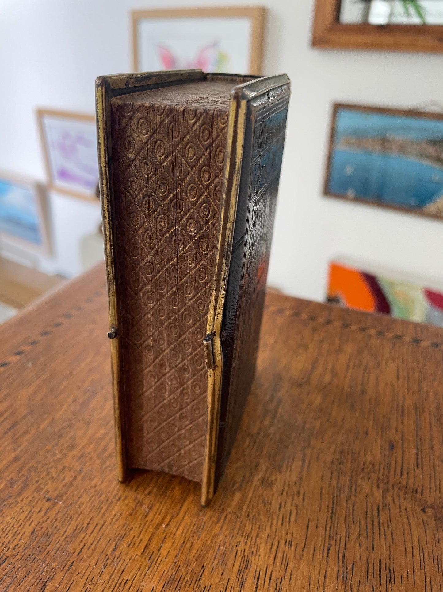 Antique Victorian Church Services Prayer Book c1880 – Leather Bound with Brass Clasps, Gilt Edges & Marbled Endpapers