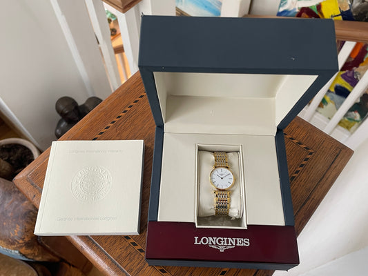 Longines La Grande Classique Ladies Watch  Ref L4 209 2 Gold and Steel Bracelet  Swiss Quartz Box & Papers 2015