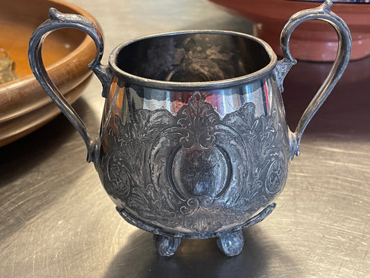 Antique Victorian Silver Plated Sugar Bowl by James Dixon & Sons Sheffield, Rococo Revival Design, EPBM 2080, c.1880