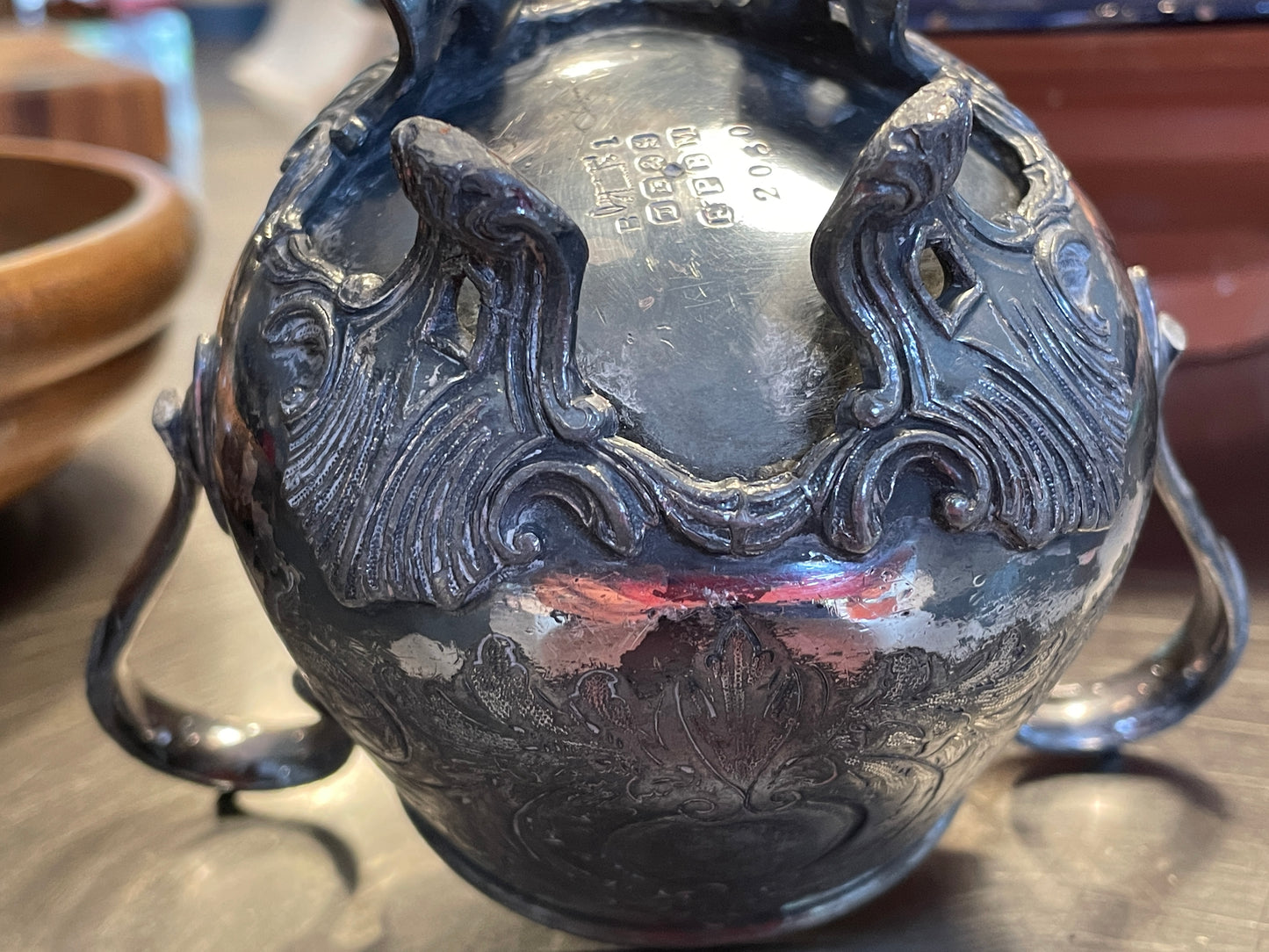 Antique Victorian Silver Plated Sugar Bowl by James Dixon & Sons Sheffield, Rococo Revival Design, EPBM 2080, c.1880