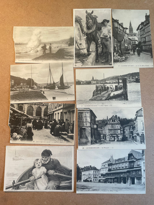 Antique French Postcards from The Eric Morecambe Collection, c1900 Caudebec-en-Caux LL Normandy Vintage Photography Set