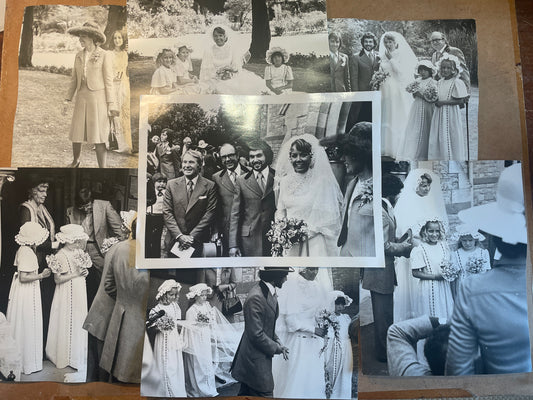 Gail Morecambe Wedding Photos c1970s from The Eric Morecambe Collection, Original Vintage Black & White Family Memorabilia Set