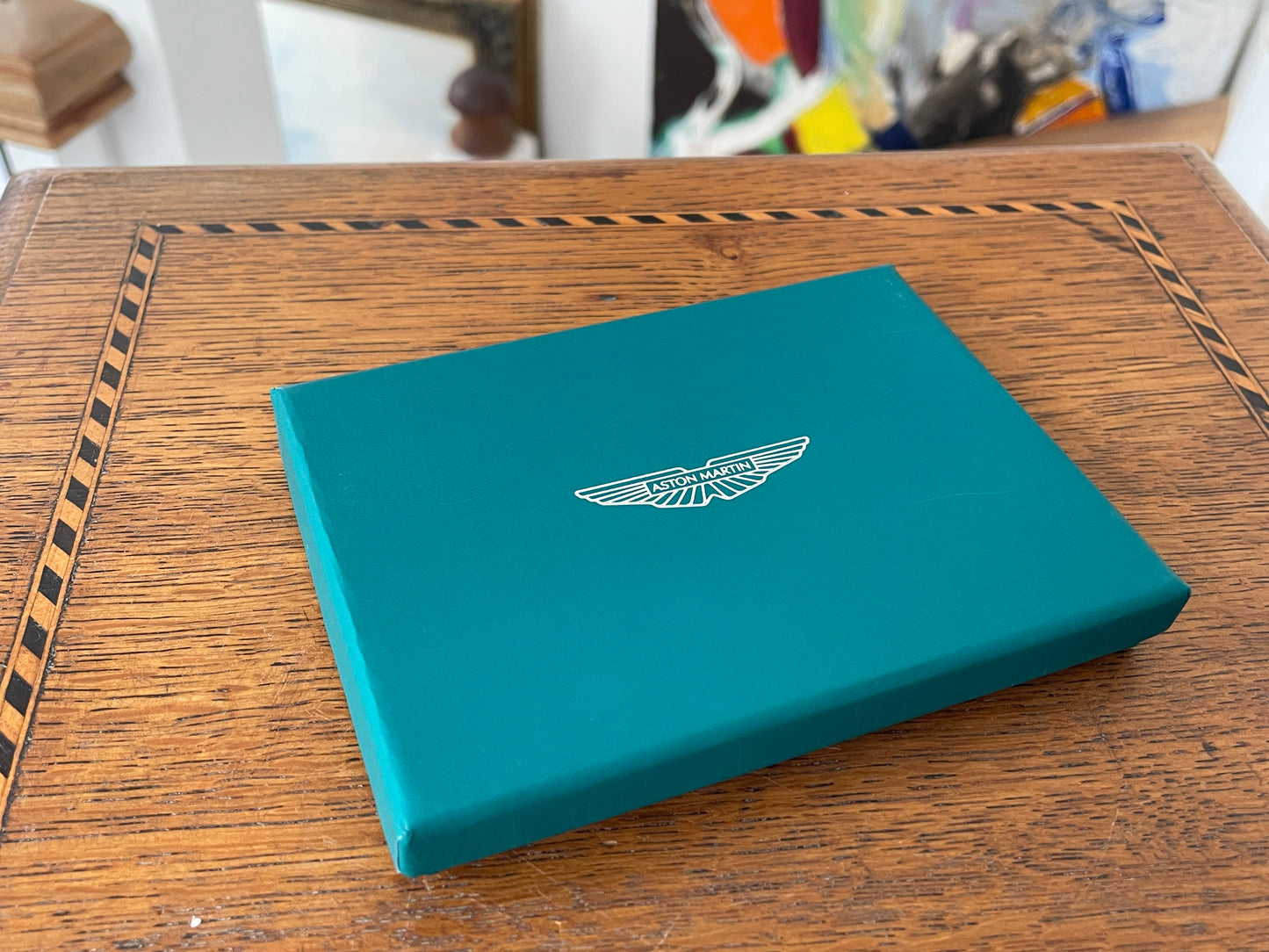 Boxed Aston Martin Tan Leather Card Holder – Genuine Pebble Grain Wallet – British Luxury Motoring Gift for Him