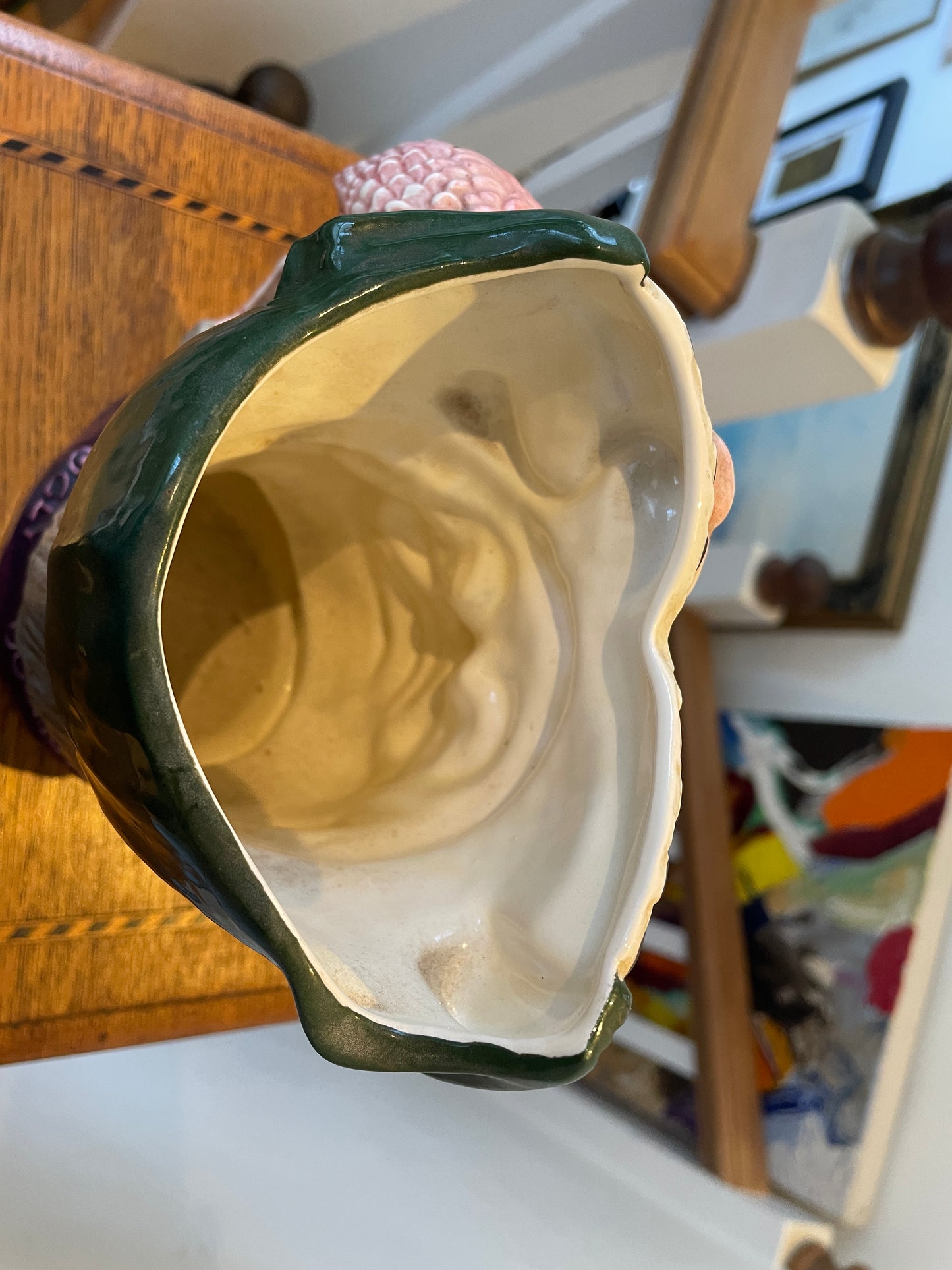 Antique English Royal Doulton Character Jug – ‘Ugly Duchess’ D6599 with Flamingo Handle (c.1964 First-Issue)