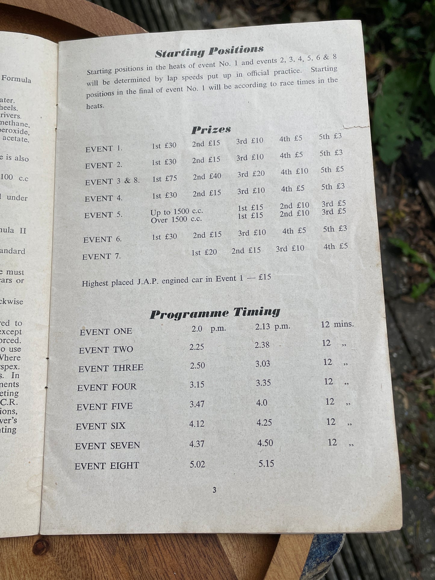 Three vintage Brands Hatch motor racing official programs 1950's