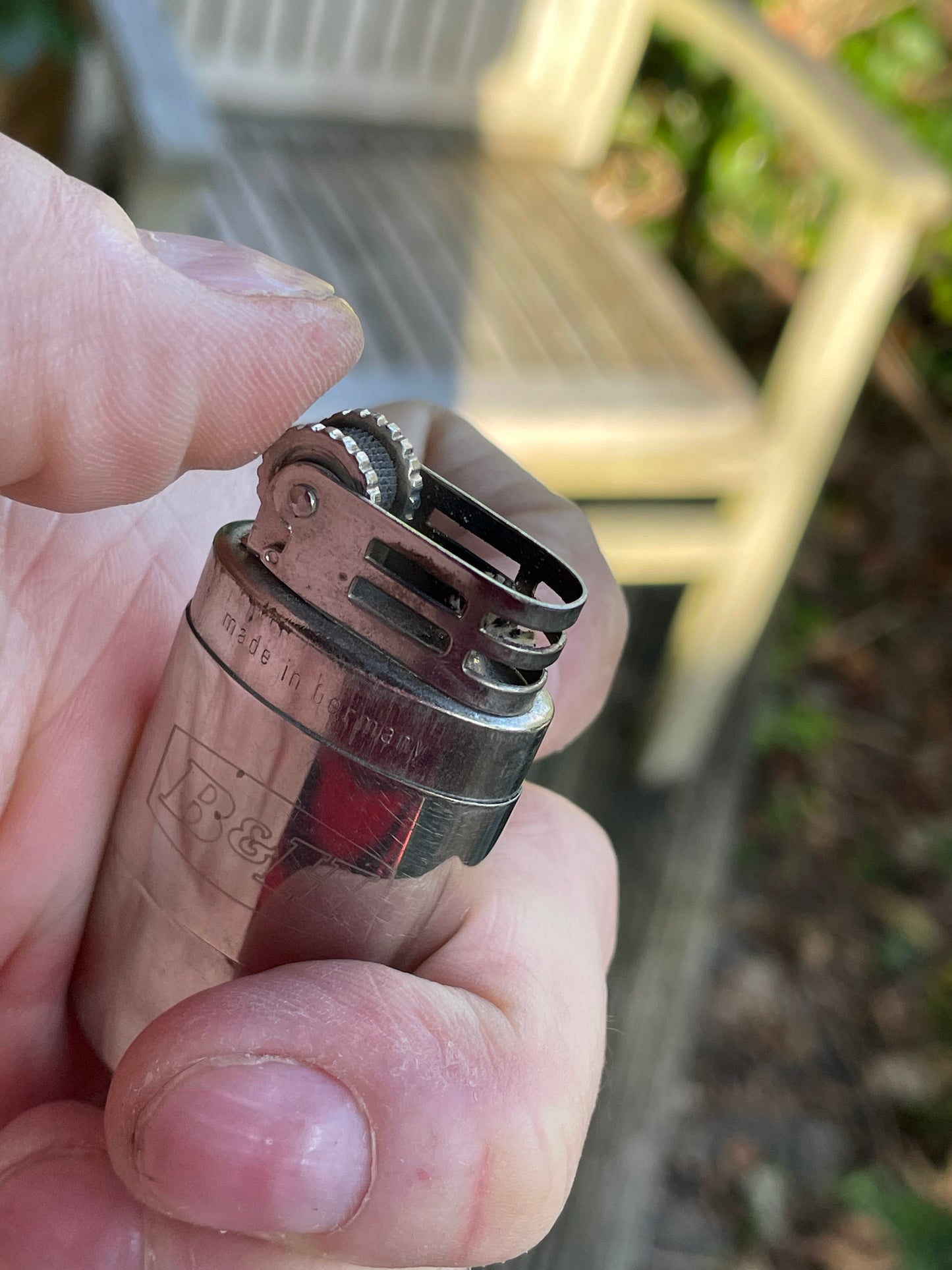 Original German vintage Elfa Tank petrol lighter for Benson and Hedges (B&H) 90's