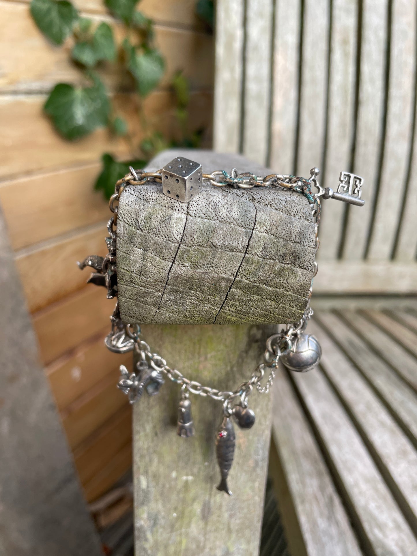 Vintage Silver Charm Bracelet 31g – 12 Charms inc. Malmö Rådhuset, Red-Eyed Fish, Soldier, Key 835, Football & More Collectible