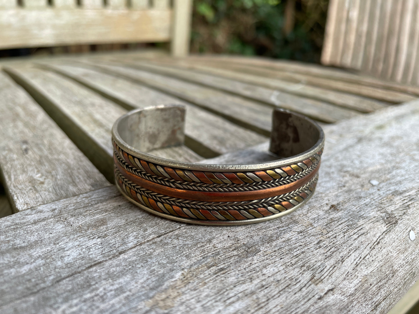 Copper and brass bracelet/Bangle twisted rope design 
