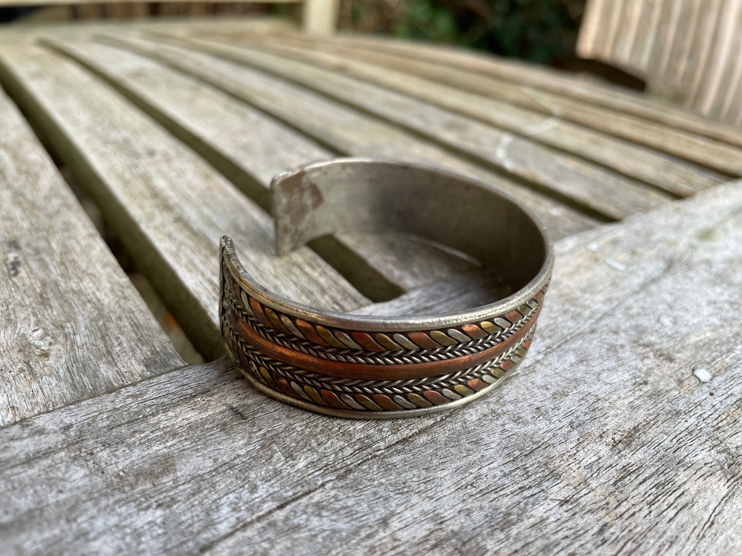 Copper and brass bracelet/Bangle twisted rope design 