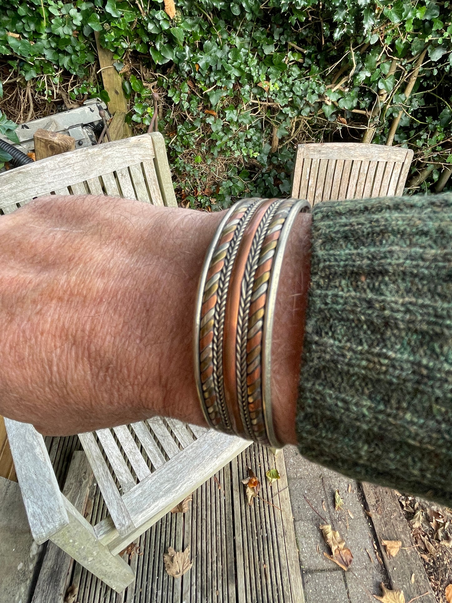 Copper and brass bracelet/Bangle twisted rope design 