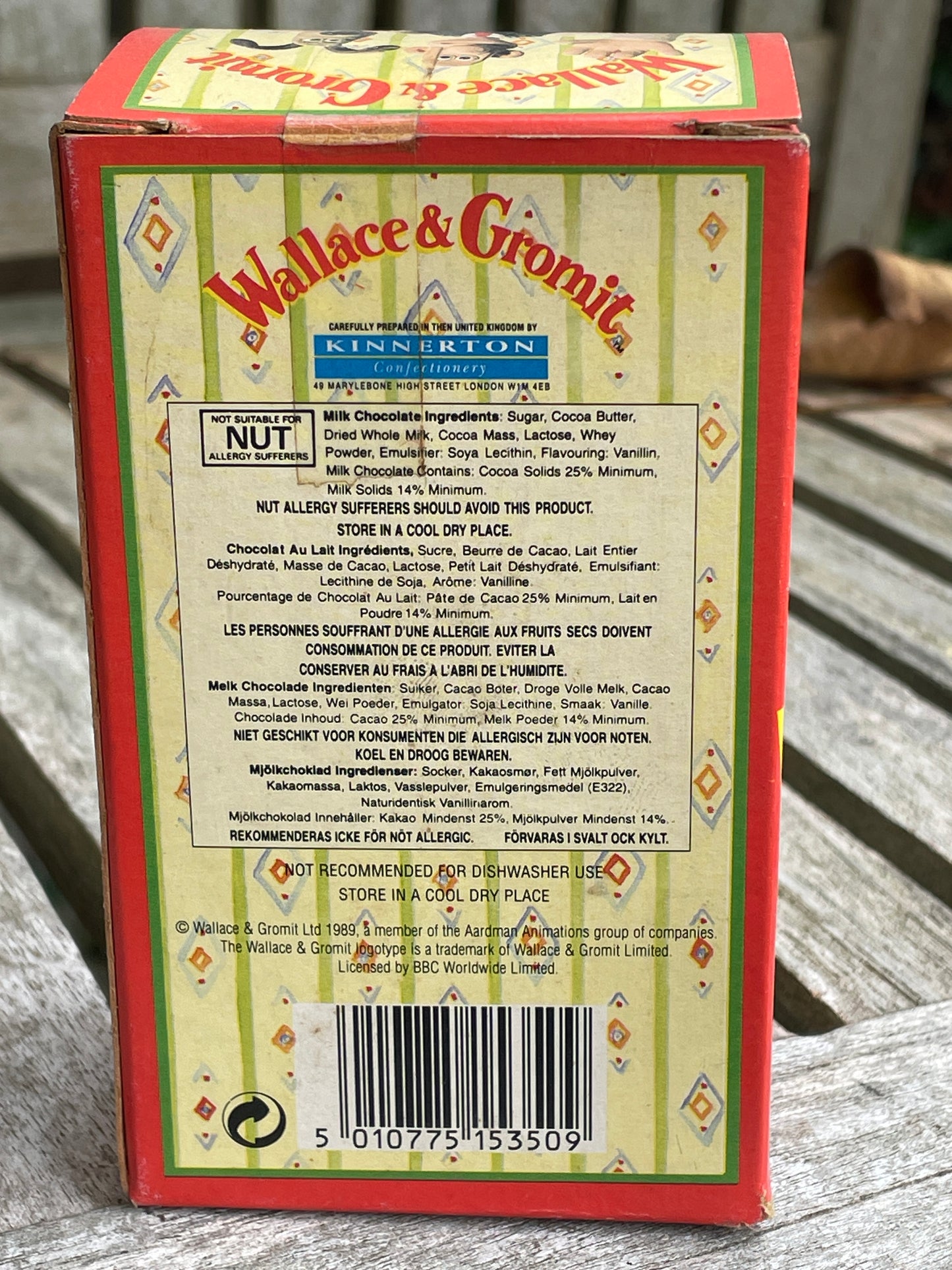 Wallace and Gromit unopened mini easter egg in ceramic egg cup 1993