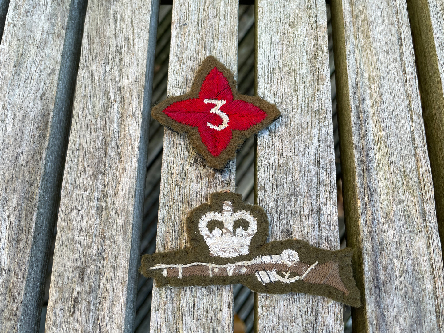 Two vintage Army cadet Force cloth badges