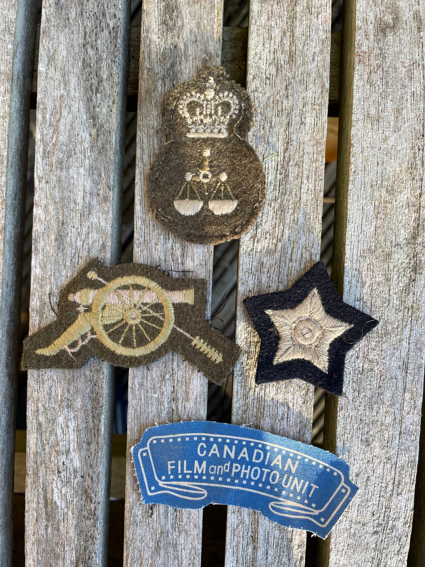 Four vintage Canadian Army cloth patch badges