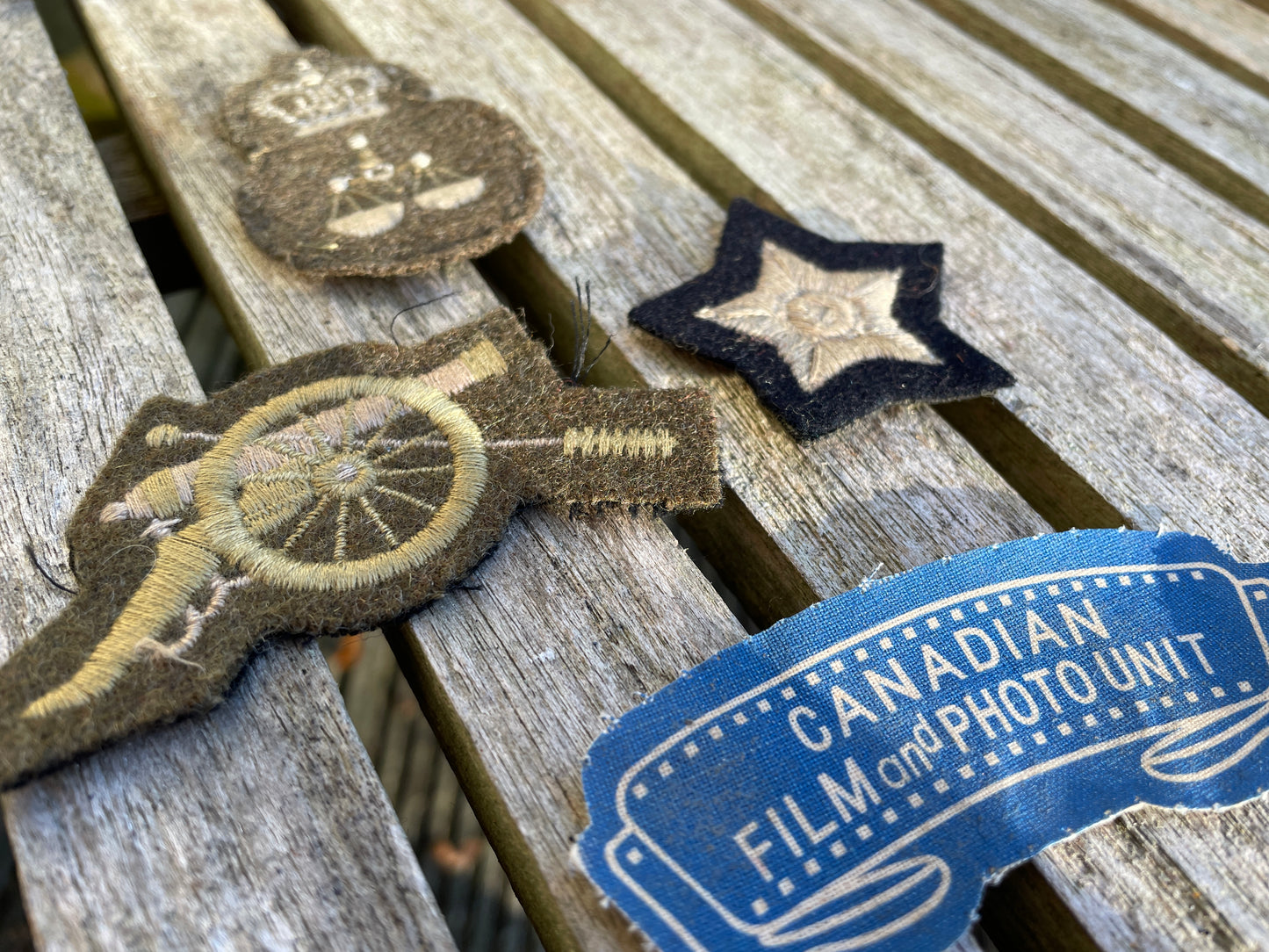 Four vintage Canadian Army cloth patch badges