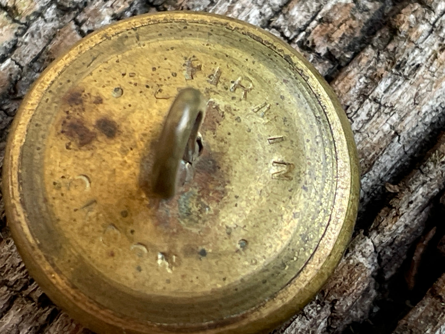 Orient Line - plain rim merchant navy uniform button by Firmin London