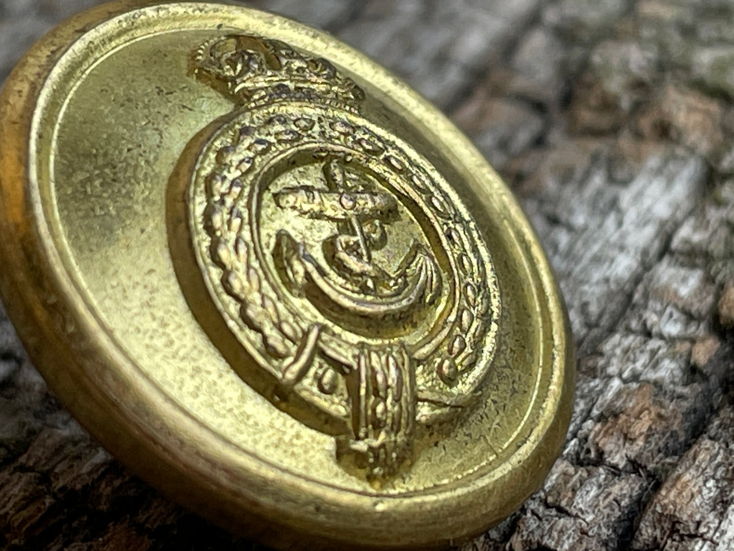 Orient Line - plain rim merchant navy uniform button by Firmin London