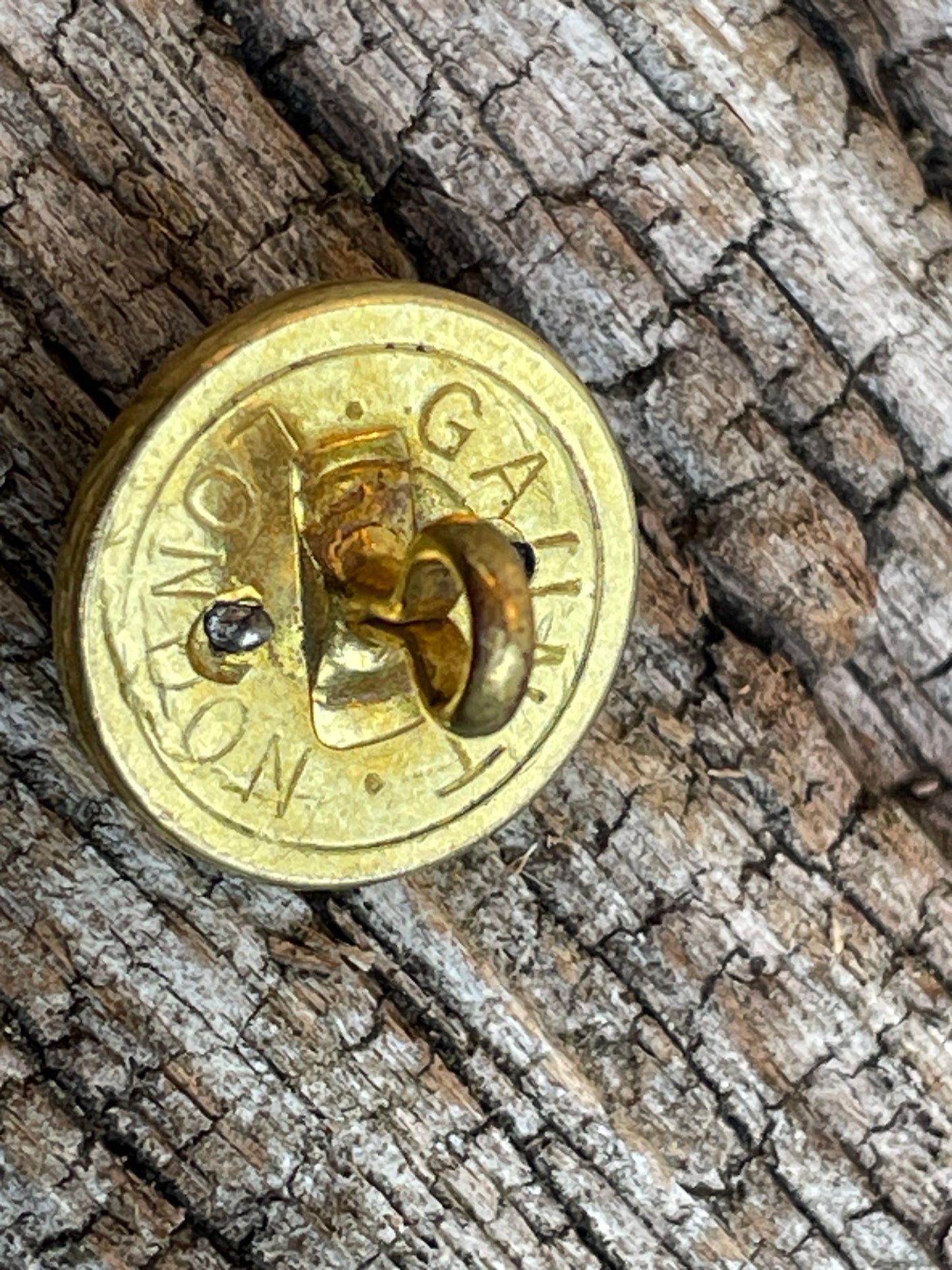 Vintage Royal Corps of Transport silver waistcoat button by Gaunt London 14mm