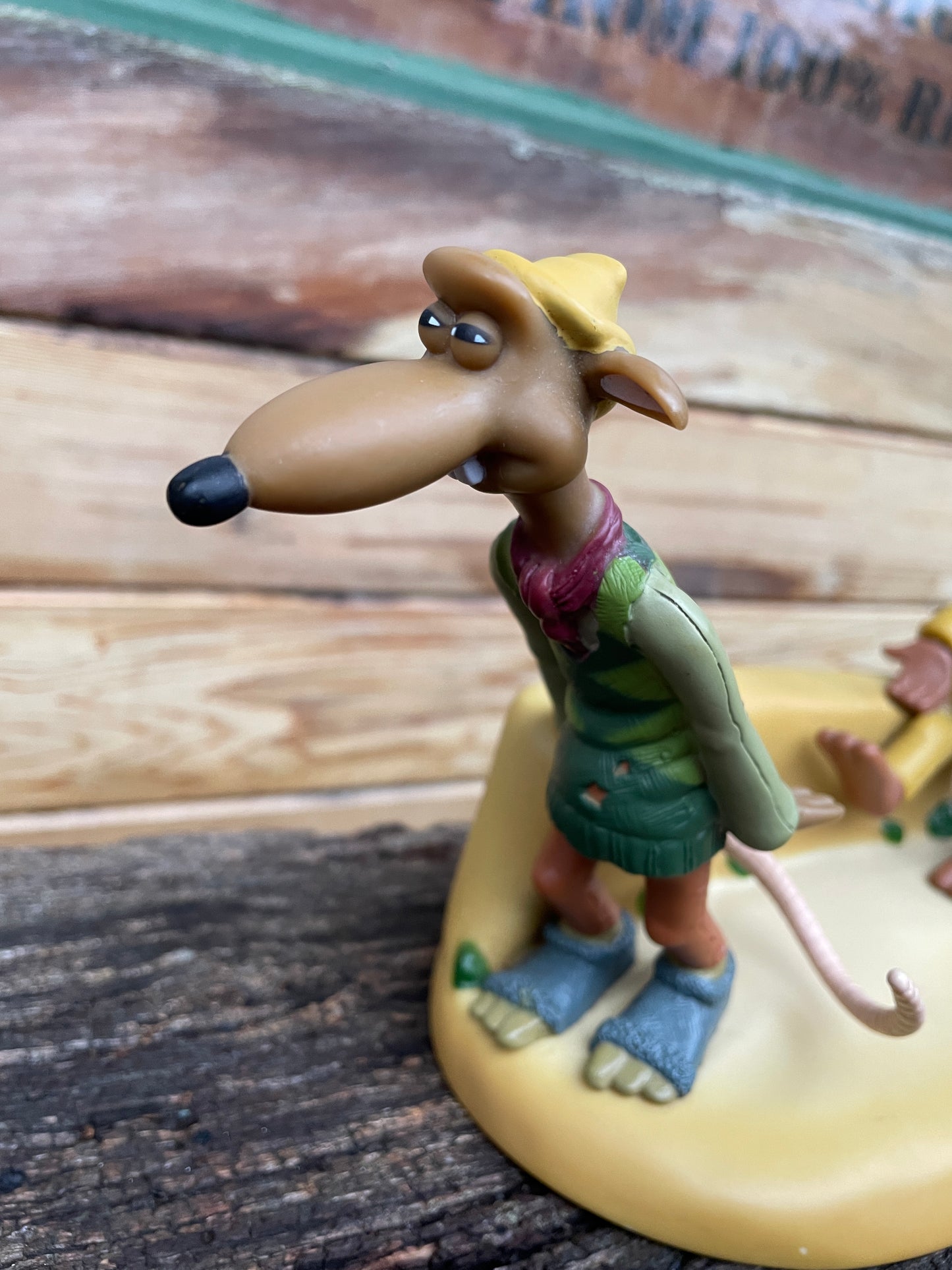 Figure of Nick and Fletcher from the Chicken Run film 1999 by Nick Park Aardman