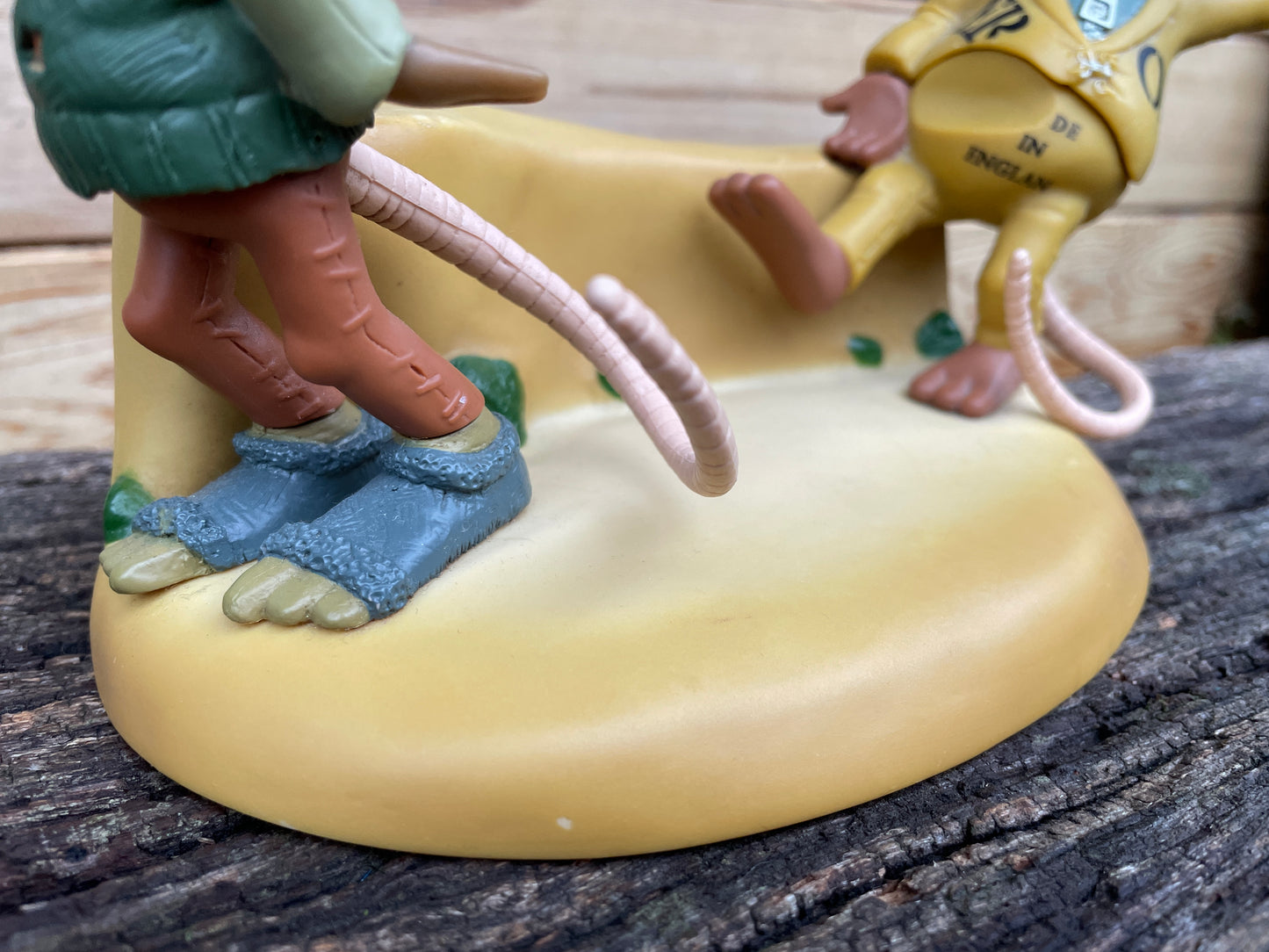 Figure of Nick and Fletcher from the Chicken Run film 1999 by Nick Park Aardman