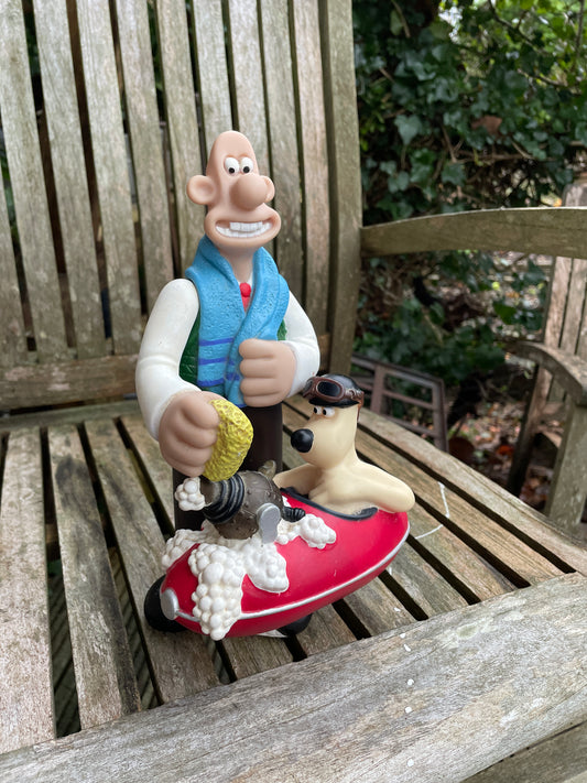 Large Wallace and Gromit plastic bath time soap dispenser 25cm tall