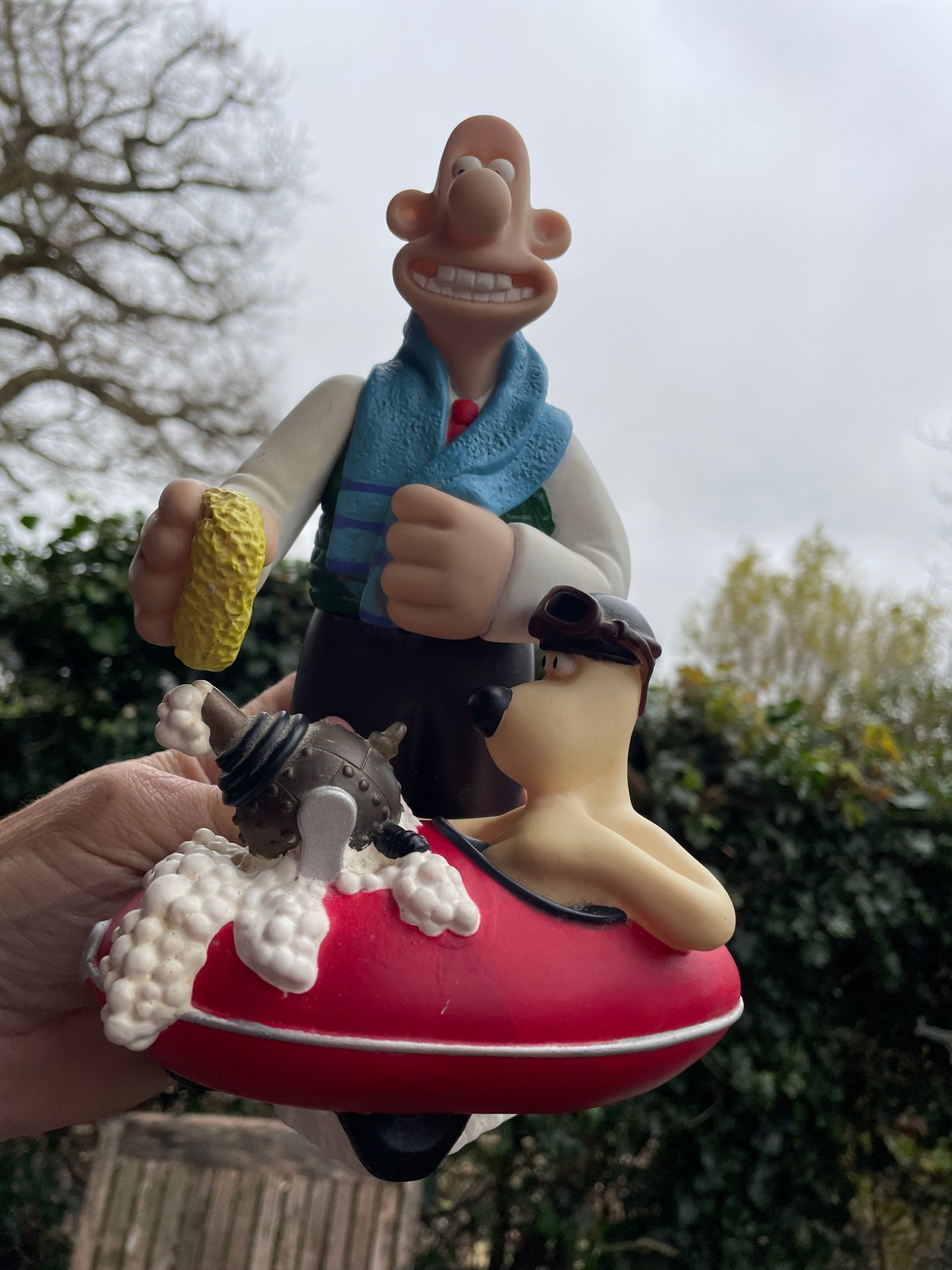 Large Wallace and Gromit plastic bath time soap dispenser 25cm tall