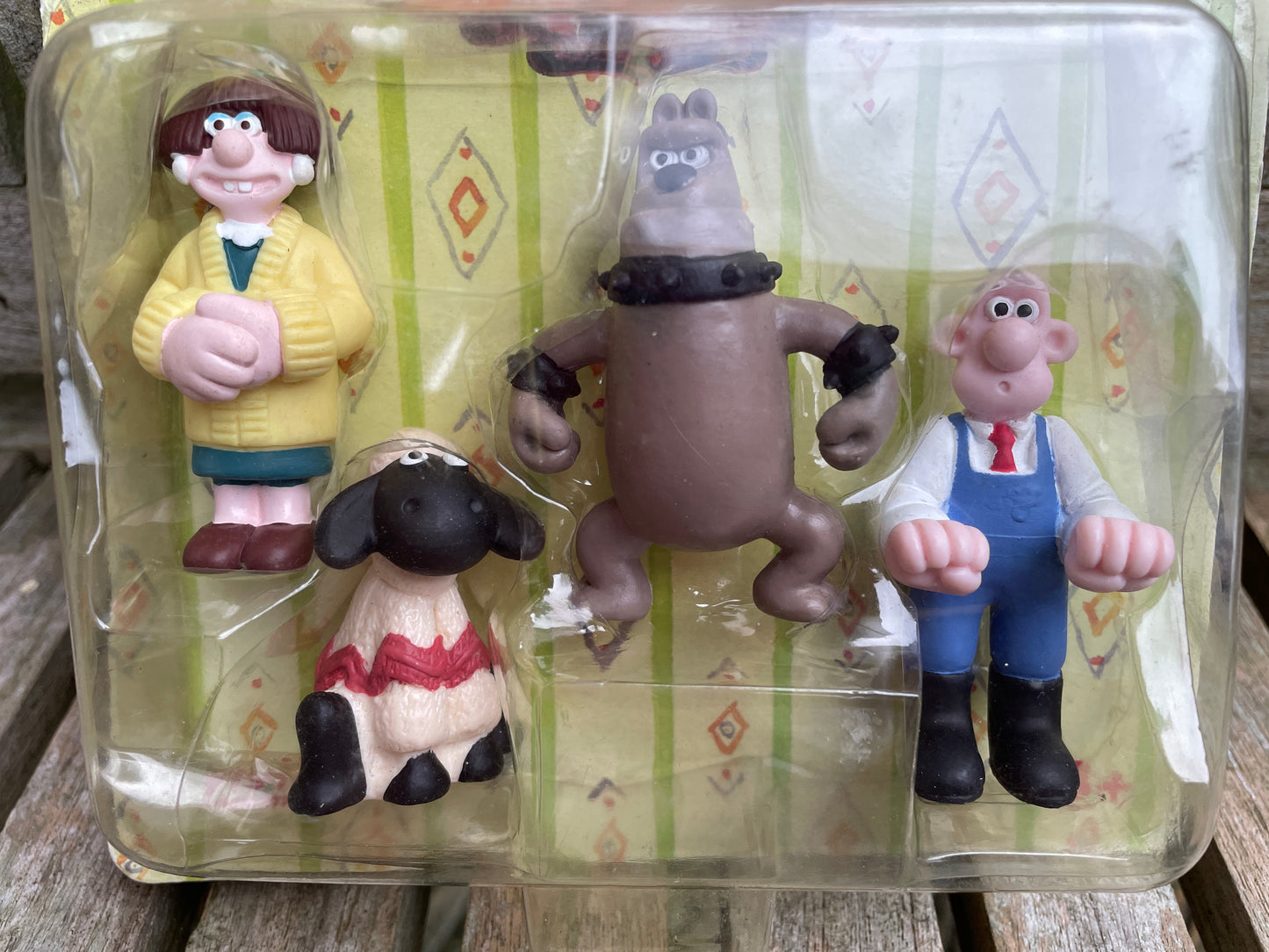 Original new old stock Wallace and Gromit four figurine set in original unopened packaging