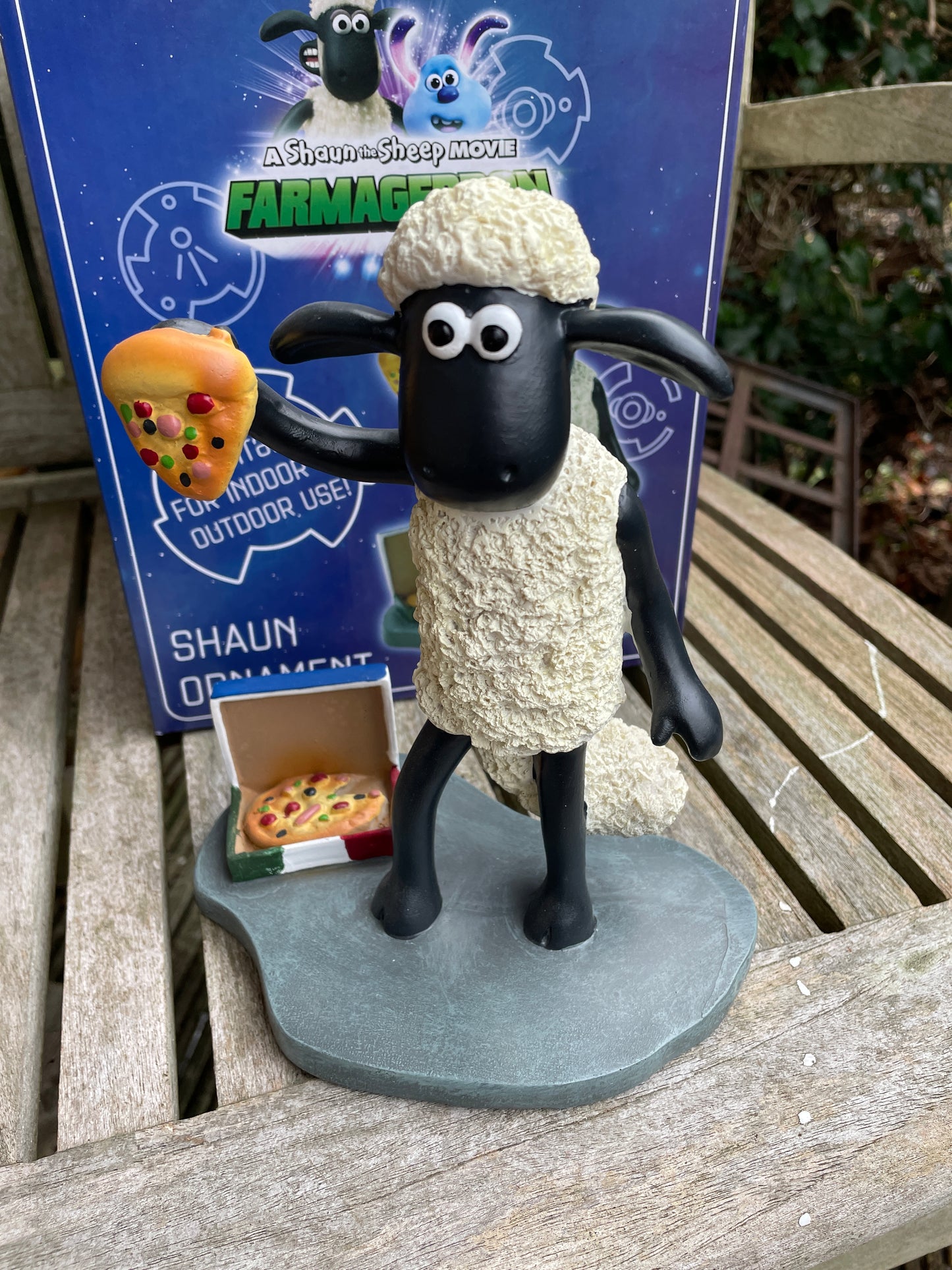 Original Shaun the sheep Farmageddon pizza ornament in original box and packaging 20cm tall