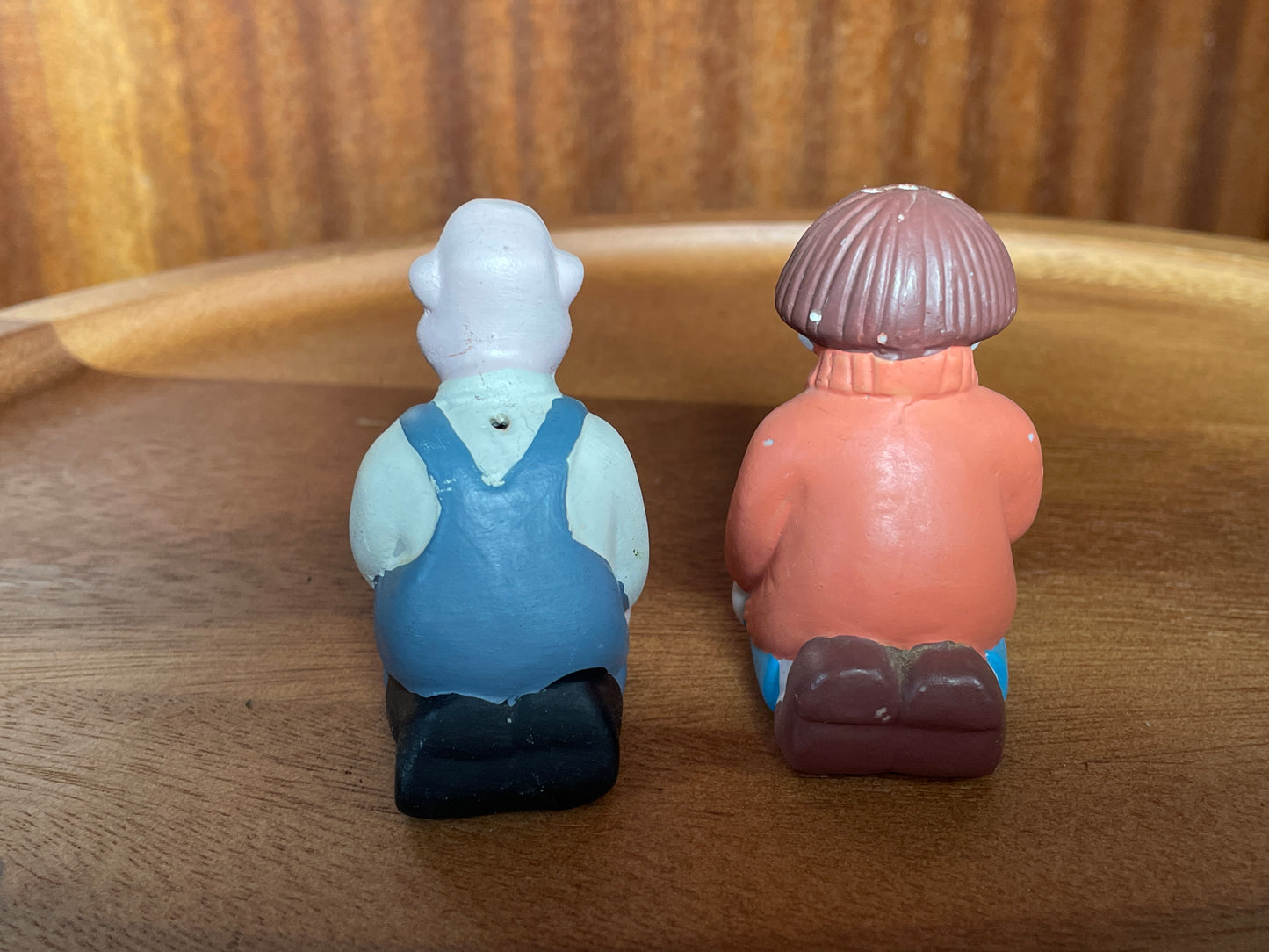 A Pair of Wallace and Gromit Salt and Pepper Pots - Wallace and Wendolene Ramsbottom 6.5cm Tall